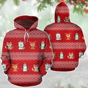 Ugly pattern christmas animals characters